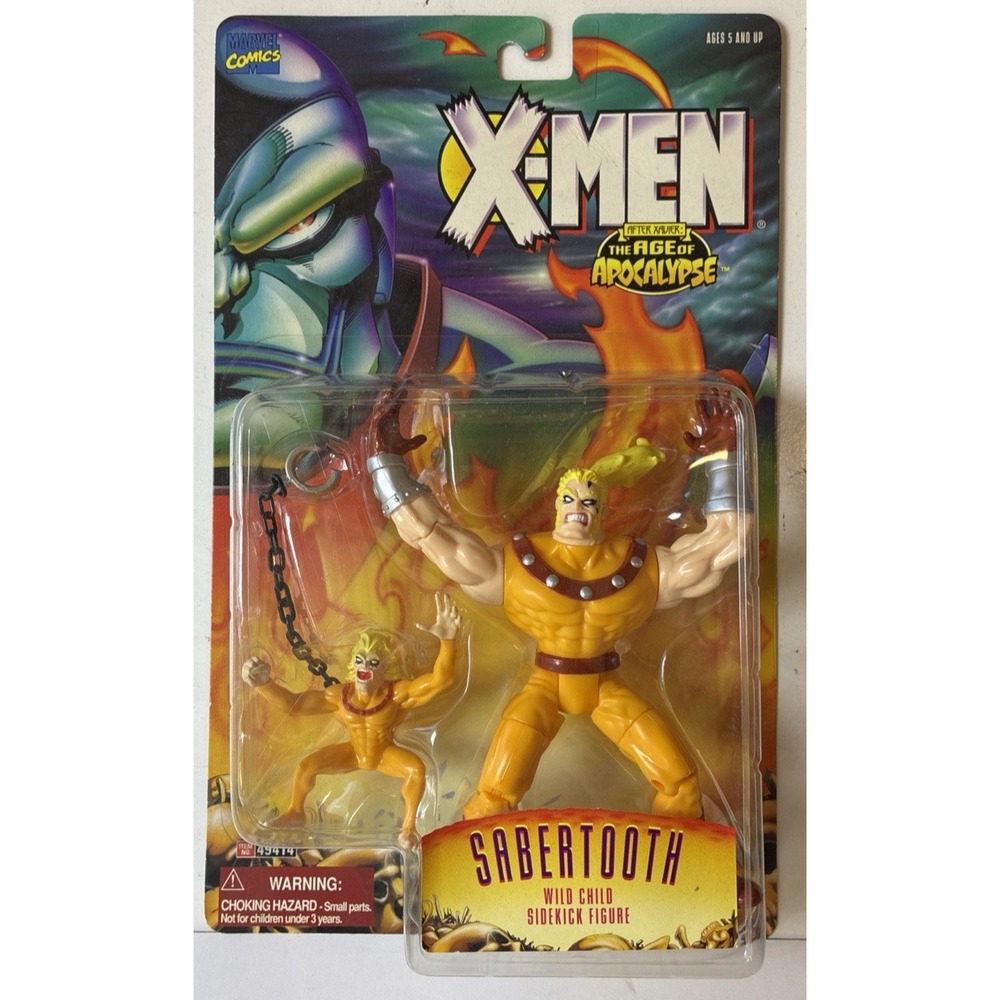 1995 Sabretooth With Wild Child X-Men Age of Apocalypse  ToyBiz New (05P)